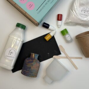 DIY DELUXE kit: DIY krea kit med rillet vase