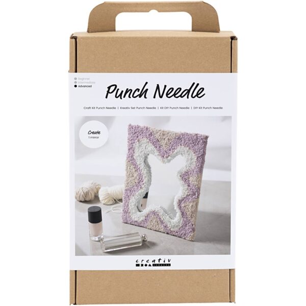 DIY Kit Punch Needle , Spejl, pastelfarver, 1 pk.