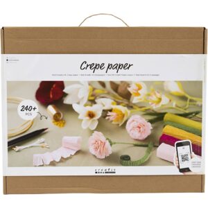 Maxi DIY Kit Crepepapir, Blomster, Stræk/crepe: 180%, 105 g, 1 pk.