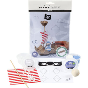 Mini DIY Kit, Æggebakke piratskib, 1 pk.