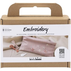 Mini DIY Kit Broderi, Clutch, støvet rosa, 1 pk.