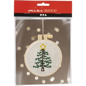 Mini DIY Kit Broderi, Juletræ, 1 pk.