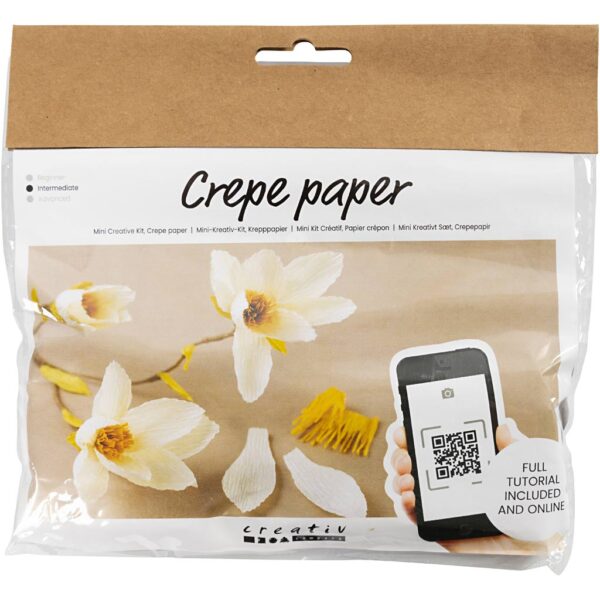 Mini DIY Kit Crepepapir, Magnoliagren, Stræk/crepe: 180%, 105 g, 1 pk.