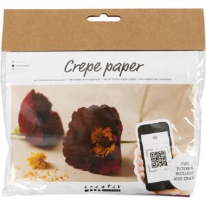 Mini DIY Kit Crepepapir, Valmuer, Stræk/crepe: 180%, 105 g, 1 pk.