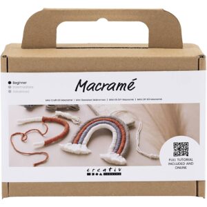 Mini DIY Kit Macramé, Regnbue, 1 pk.