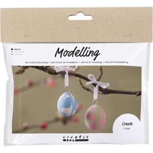 Mini DIY Kit Modellering, Marmorerede æg, 1 pk.