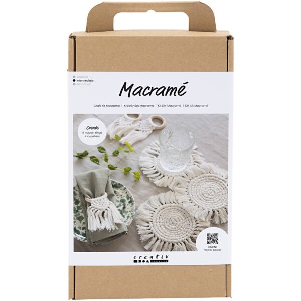 DIY Kit Macramé, Borddekoration, off white, 1 pk.