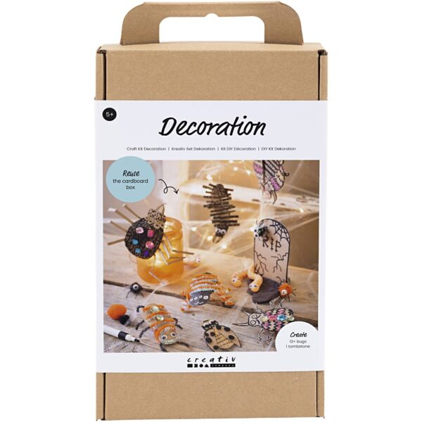 DIY Kit Dekoration, Insekter, orme og gravsten, ass. farver, 1 pk.