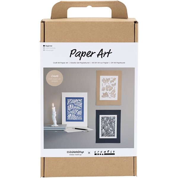 DIY Kit Papirkunst, Billeder til ophæng, off white, 1 pk.