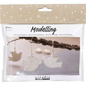 Mini DIY Kit Modellering, Duer, off white, 1 pk.