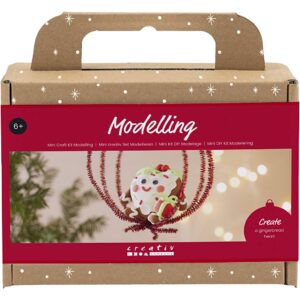 Mini DIY Kit Modellering, Hjerteformet julefigur, ass. farver, 1 pk.