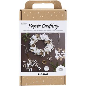 DIY Kit Papirpynt, Krans, hvid, lys natur, 1pk./ 1 pk.