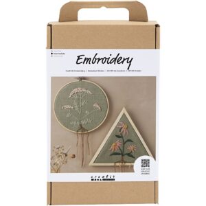 DIY Kit Broderi, Broderirammer, støvet grøn, 1 pk.